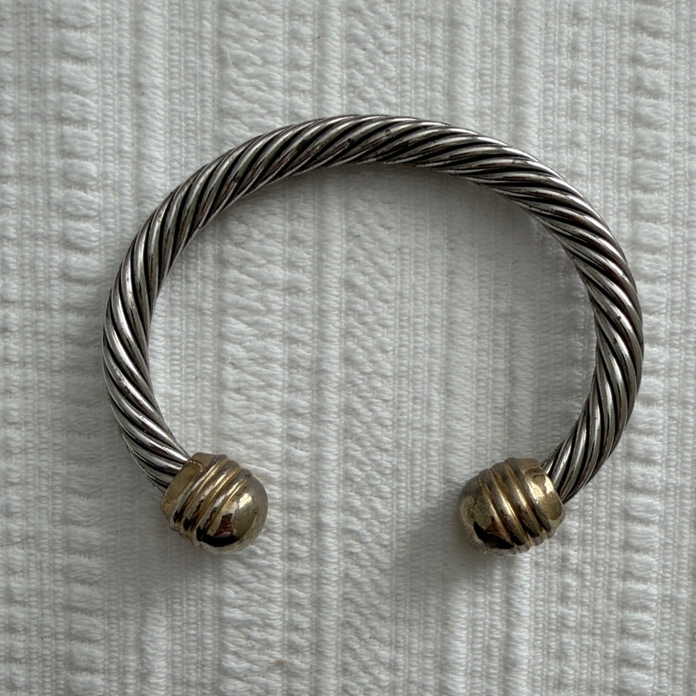 Silver and Gold Twisted Cable Bracelet